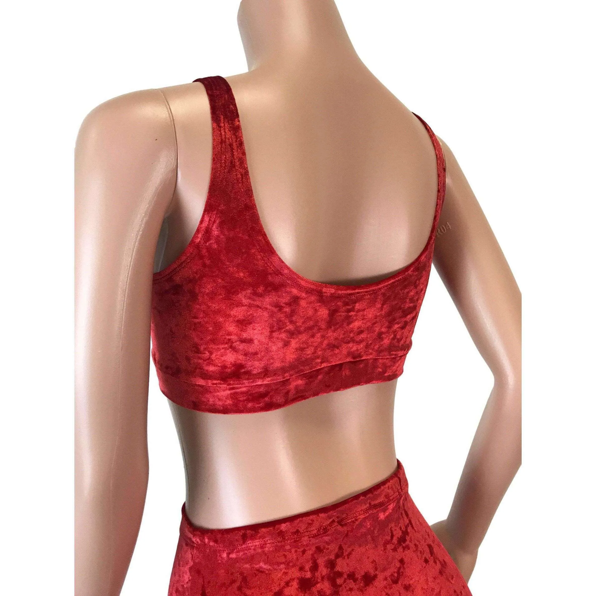 Red Crushed Velvet Bralette