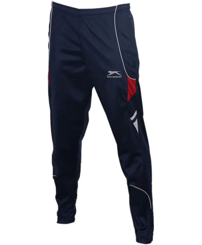 SHIV NARESH Trenz Poly Unisex Track Pants (Navy-Red)