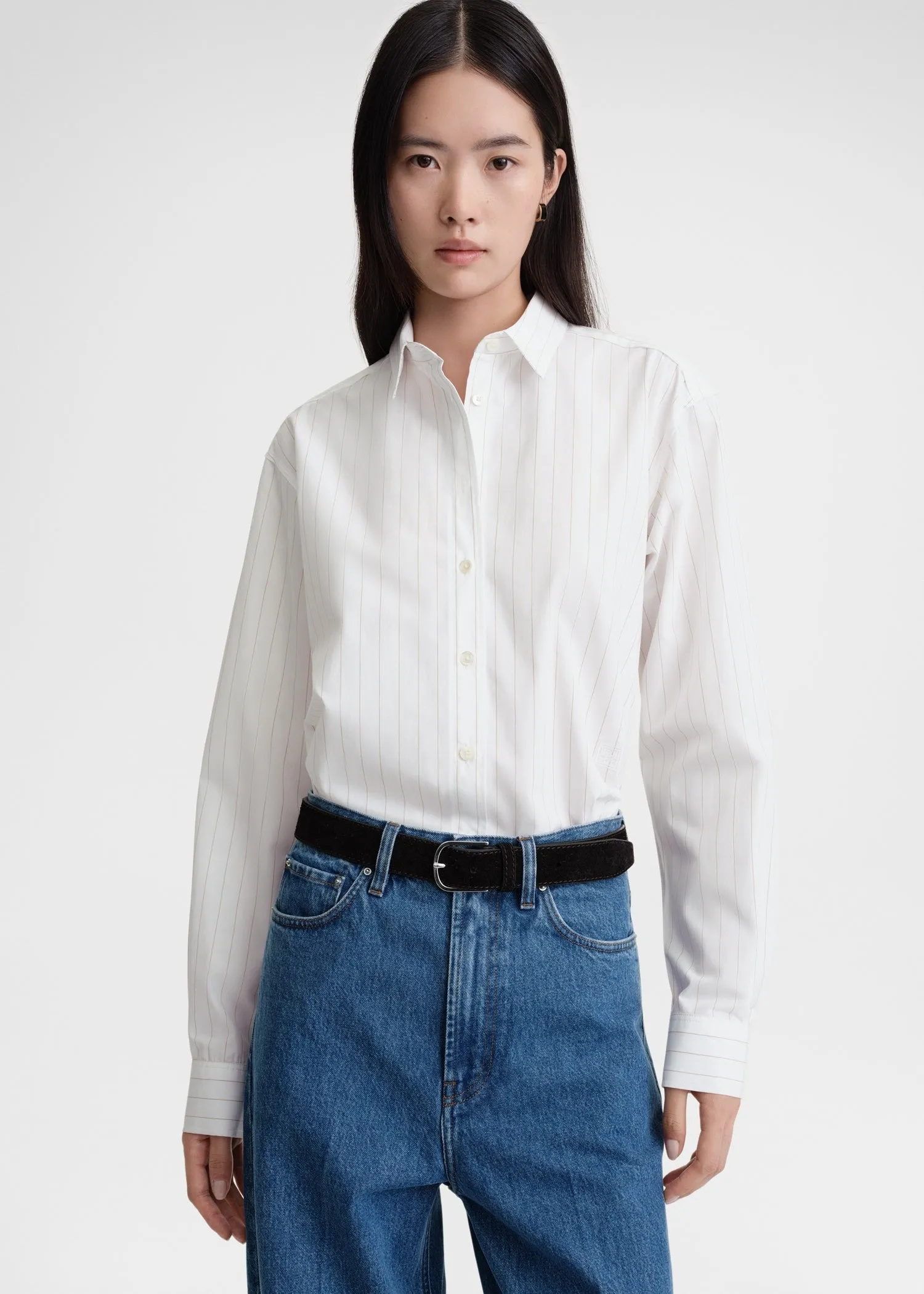 Signature cotton shirt white/ochre