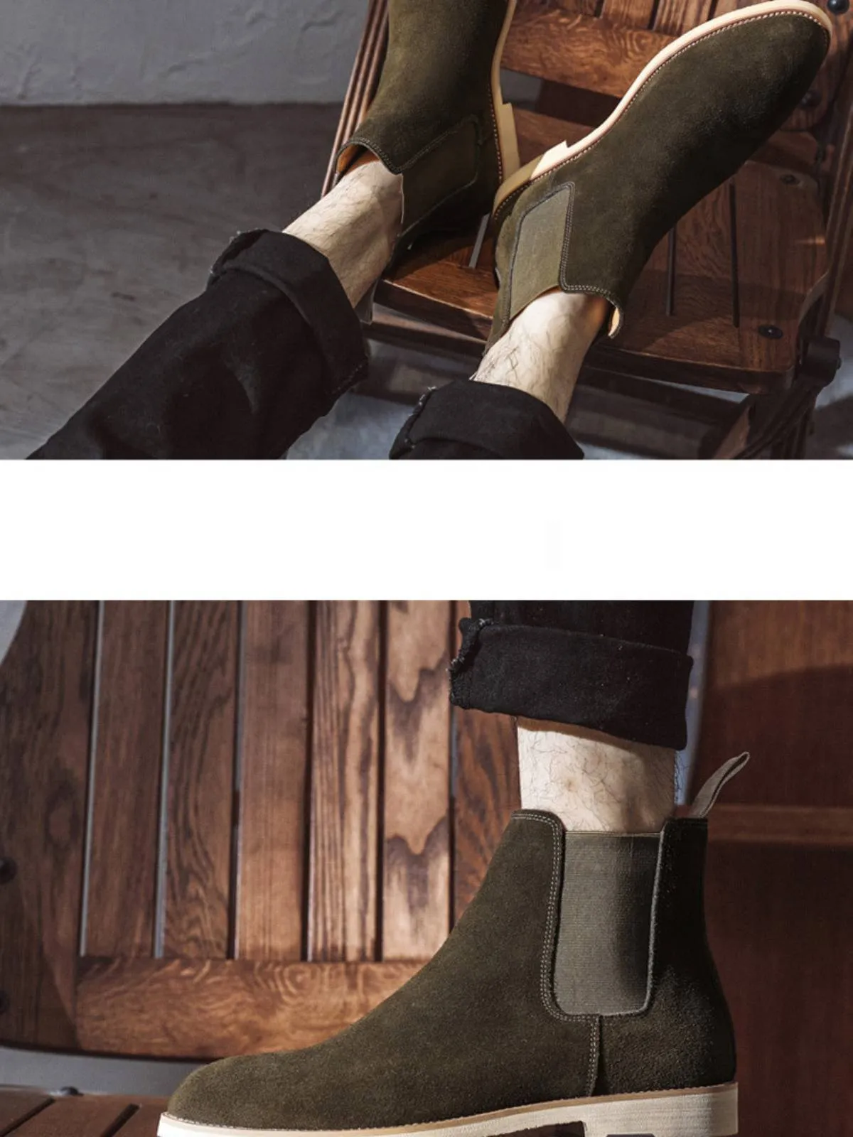 Slip-on Suede Chelsea Boots