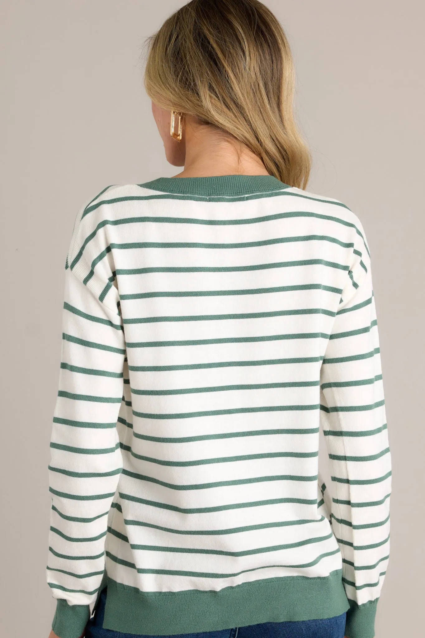 Summit Slope Ivory Stripe Long Sleeve Top