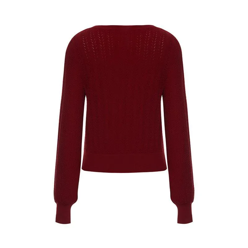 Tencel And Woolen Women Sweater With Detachable Bowknots