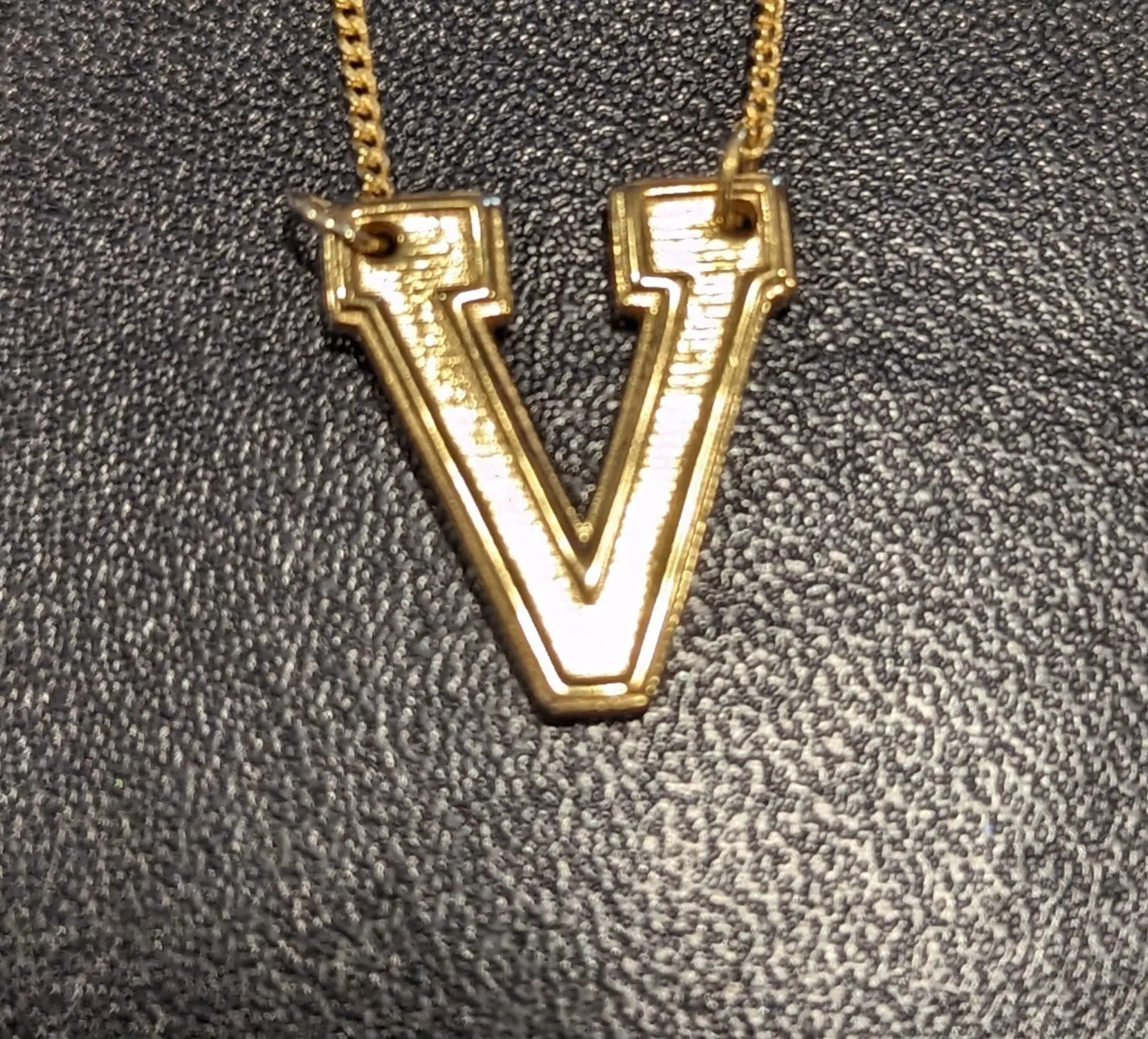 Valor Athletic "V" Necklace - Sterling Silver Plated in 14k Gold